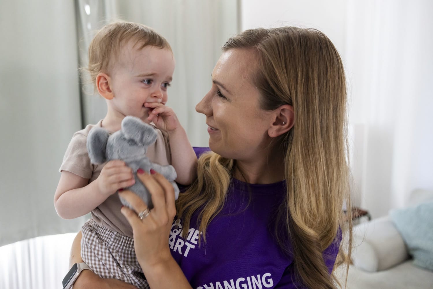 volunteer and toddler